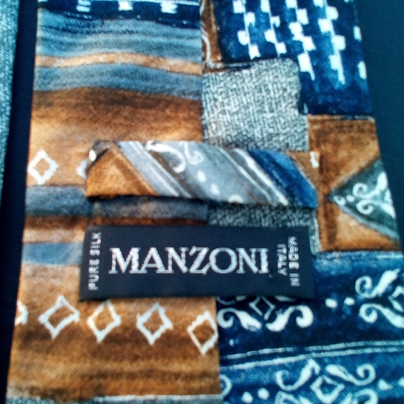 Vintage Manzoni tie 100% Silk Made in Italy - Picture 8 of 9